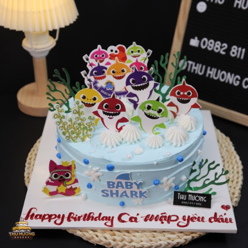 Bánh sinh nhật baby shark đẹp mắt