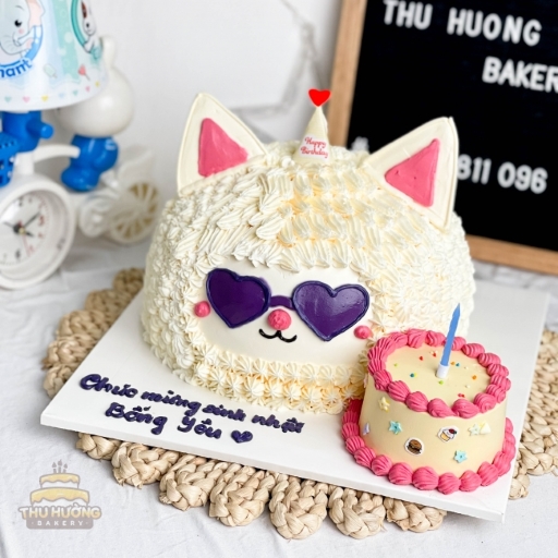 Bánh sinh nhật hình chú mèo vừa ngầu vừa đáng yêu tặng bé