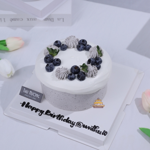 Bánh sinh nhật kem chảy Hàn Quốc trang trí việt quất