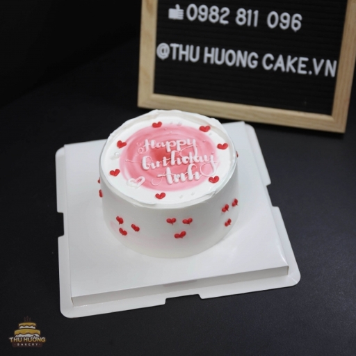 Bánh sinh nhật mini Nước Hàn màu sắc hồng