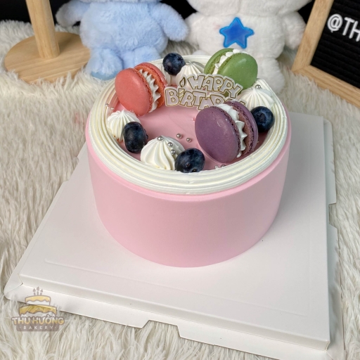 Bánh sinh nhật mini màu hồng cute