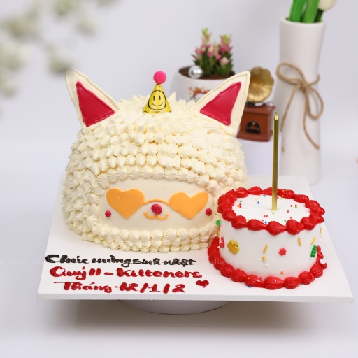 Bánh sinh nhật mô hình chú mèo ngầu