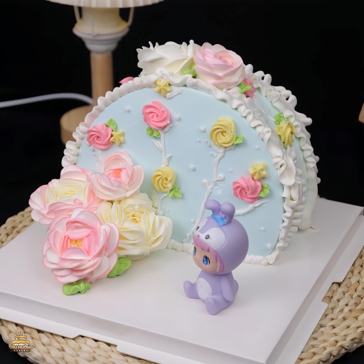 Bánh sinh nhật mô hình trang trí hoa kem