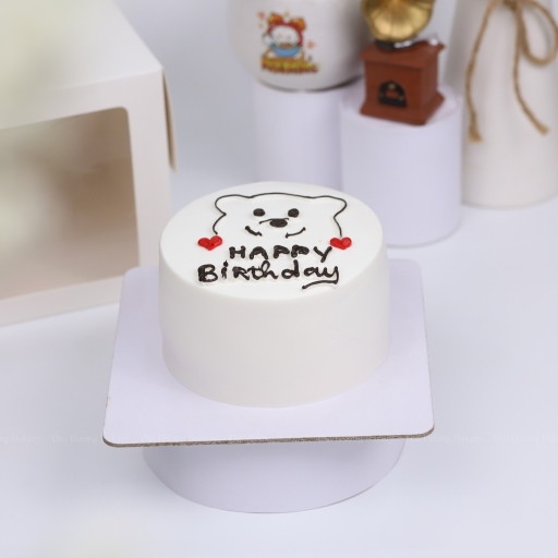 Bánh sinh nhật vẽ chú gấu cute