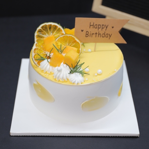 Trang trí bánh sinh nhật với xoài theo phong cách Hàn Quốc