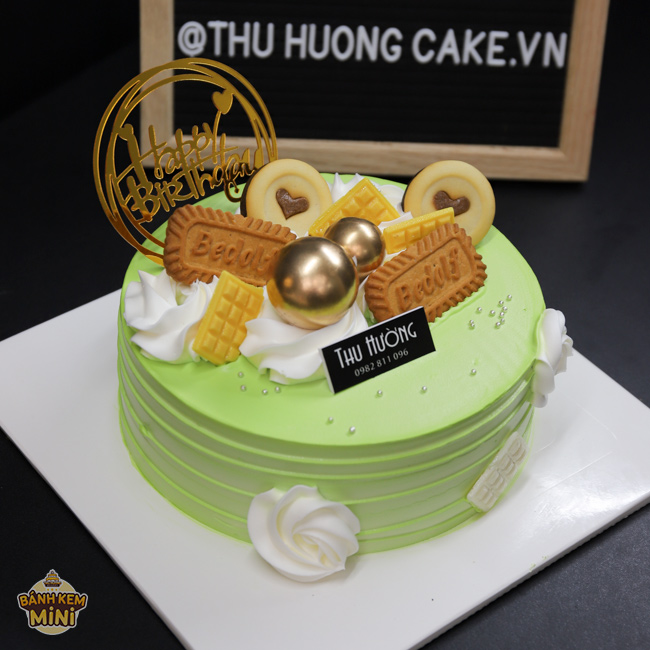 Bánh sinh nhật tone xanh trang trí bánh kẹo - Bánh kem mini